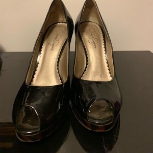 Jessica Simpson peep toe high heel shoes